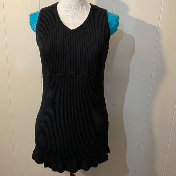 Born In The USA Cotton V-Neck Sleeveless Ribbed Womens Top Size L - Picture 1 of 10